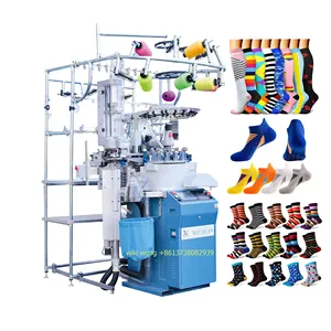 Automatic jacquard knitting intelligent one-time forming sewing head socks machine