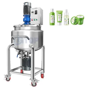 Stainless Steel dapat digerakkan 100L/200L/300L disesuaikan vakum Emulsifier Mixer elektromagenizer minyak esensial tangki emulsifikasi Krim Tangan