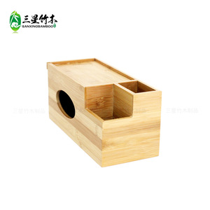 <b>Bamboo</b> tissue box, simple desktop multi-functional storage box, living room coffee <b>table</b> tissue box, desktop customization - Product Image 3