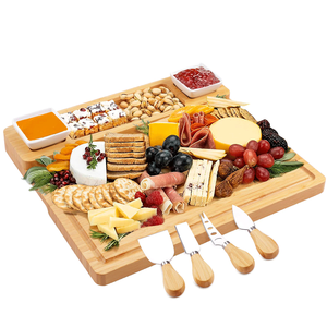 Planche à <span class=keywords><strong>fromage</strong></span> pour <span class=keywords><strong>charcuterie</strong></span> Ensemble organisateur <span class=keywords><strong>Plateau</strong></span> de service décoratif en bambou Planche à découper Planches de <span class=keywords><strong>charcuterie</strong></span> - Product Image 2