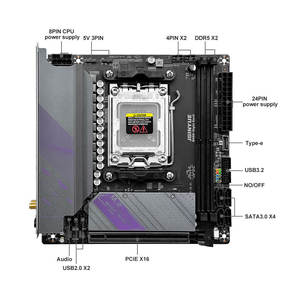 JGINYUE B650 <span class=keywords><strong>ITX</strong></span> DDR5 Mini <span class=keywords><strong>AM5</strong></span> para Placa Base Compatible con 9600X/7800X3D/7500F (Interfaz B650/<span class=keywords><strong>AM5</strong></span>) Nueva Placa Base de Escritorio SATA - Product Image 4
