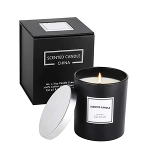 Venta al por mayor de lujo moderno blanco perfumado velas de soja con etiquetas personalizadas velas perfumadas con tapa de madera y caja de regalo - Product Image 1