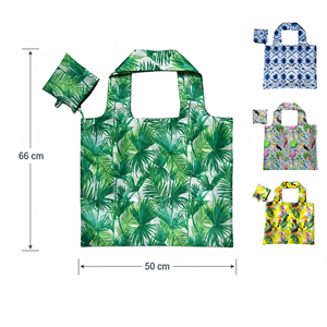 Sac de courses pliable réutilisable avec pochette, léger, écologique, personnalisable avec logo, vente en gros - Product Image 2