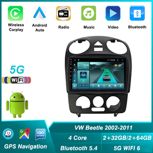 Được xây dựng trong 5G Wifi 6 Android đài phát thanh xe cho <span class=keywords><strong>VW</strong></span> Volkswagen Bọ Cánh Cứng 2002 2011 Carplay GPS đa phương tiện Video Player autoradio đơn vị đứng đầu - Product Image 2