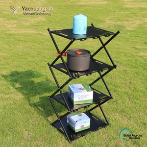 Outdoor Camping Folding Storage Rack Metal Multi Tier <b>Portable</b> Tactical <b>Table</b> for Outdoor Use - Product Image 5