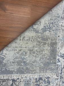 Tapis indien abstrait en soie de laine nouée à la main pour chambre à coucher salon tapis moderne de luxe 8x10 pieds - Product Image 6