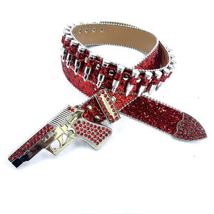 カスタム カラー 合金 メタル バックル ウエスタン スタイル ラインストーン ウエスト バレット ベルト PU レザー 日常 使用 - Product Image 5