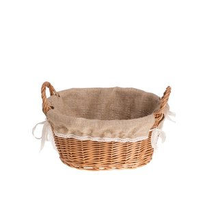 Multi-Functional Willow And Woodchip Woven Storage <b>Basket</b> With <b>Liner</b> - Product Image 3