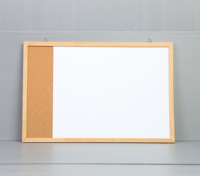 Tableau blanc combiné CB08 avec tableau en liège mural, cadre en MDF et métal, double surface d'écriture, pour bureau, école, maison, logo personnalisé