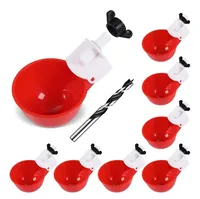 Abreuvoirs automatiques anti-fuite pour poulets avec embout de perçage, accessoires d'abreuvement pour volailles à remplissage automatique pour petits animaux et utilisation en poulailler
