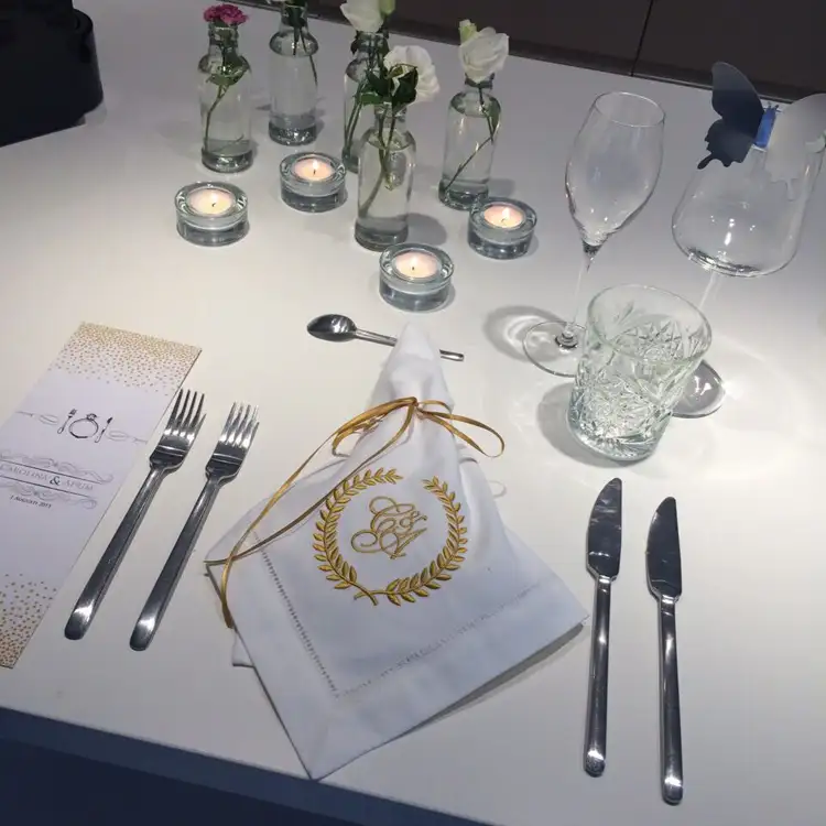 Servilletas blancas de lino con bordado de algodón con logo, con monograma, para mesa de boda, restaurante, con hemstitch, 100%
