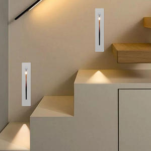 屋外防水LEDウォールランプアルミボディモーションセンサーステップ階段ライトホームオフィス用暖かい白い屋内装飾壁 - Product Image 3