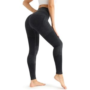 Fisoew Leggings acanalados sin costuras para mujer, pantalones de yoga de cintura alta y longitud completa, ropa deportiva con control de abdomen - Product Image 1