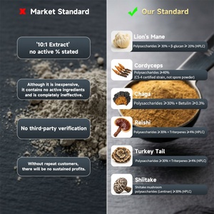 Poudre d'extrait de champignons 10-en-1 certifiée USDA de qualité alimentaire, enrichie en Vitamine C, Crinière de <span class=keywords><strong>lion</strong></span>, Reishi, Queue de dinde - Emballage en fût à base d'eau - Product Image 2