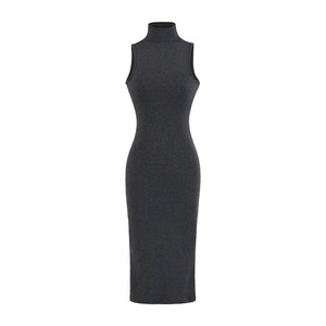 Vestido de cuello alto sin mangas estilo Pure Desire, vestido <span class=keywords><strong>VIP</strong></span> de primavera, nuevo, ajustado, adelgazante, de color liso, estilo Spice Girl, de longitud media. - Product Image 1