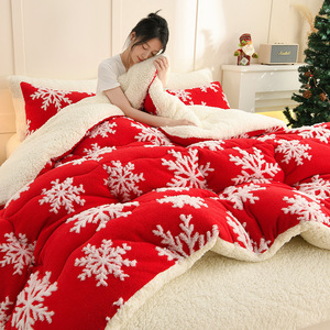 Edredones Acogedores Rojos para Regalos Festivos y Decoraciones de Boda, Tejidos Jacquard, Franela, Sherpa, Poliéster Transpirable, para el <span class=keywords><strong>Hogar</strong></span> - Product Image 4