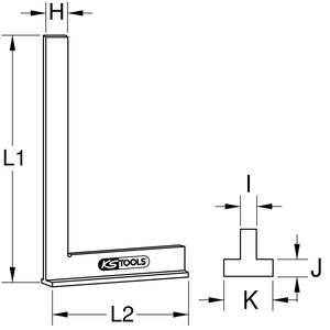 KS TOOLS Cuadrado con culata DIN 875/2, 100mm - Product Image 2
