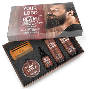Kit per la Cura della <span class=keywords><strong>Barba</strong></span> 100% Naturale e Biologico con Balsamo, Cera, Spazzola e <span class=keywords><strong>Set</strong></span> Regalo per la Crescita della <span class=keywords><strong>Barba</strong></span> - Product Image 1