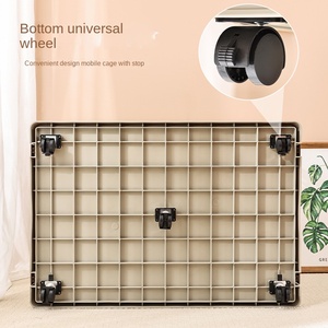 Jaula para perros de Perrera de plástico duradero portátil de alta calidad con bloqueo de resina de rueda Universal móvil para aerolínea interior - Product Image 5