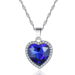 Collana HOVANCI per la Festa <span class=keywords><strong>della</strong></span> <span class=keywords><strong>Mamma</strong></span>, <span class=keywords><strong>Cuore</strong></span> dell'Oceano del Titanic, Gioiello con Catena in Argento, Pendente a <span class=keywords><strong>Cuore</strong></span> Blu con Cristallo Zaffiro - Product Image 6