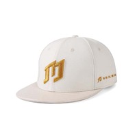 Gorra snapback personalizada de 6 paneles con logo bordado en 3D dorado en la parte delantera, ajustable, para moda urbana, unisex.