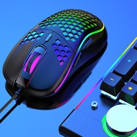 Souris USB filaire lumineuse légère ergonomique à 6 boutons pour jeux e-sport avec programmation macro personnalisée PC/ordinateur portable