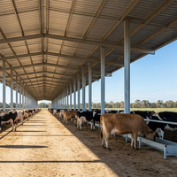 Construcción de Naves Prefabricadas de Acero Personalizadas para Granjas de Cabras, Ovejas, Vacas y Aves de Corral
