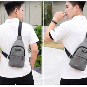 Custom Men's Sport <b>Shoulder</b> <b>Sling</b> Crossbody Chest Pack Bag with Zipper Closure Waterproof Earphone Hole for Daily Use - Product Image 5