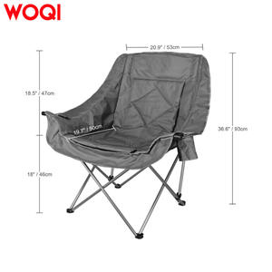 Chaise pliante portable Woqi grise pour extérieur et jardin avec porte-gobelet et sac de transport 53x50x93 cm - Product Image 4