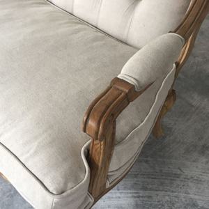 फ्रेंच प्राचीन ओक ठोस लकड़ी के फ्रेम के साथ 2 सीट सोफे कमरे में रहने वाले फर्नीचर सोफे - Product Image 5