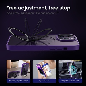 WOWCASE 2023 Étui de protection transparent mat magnétique invisible avec support de charge sans fil antichoc de luxe pour - Product Image 4
