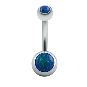 G23 Titanium Internal Threaded Opal Navel Rings <strong>Fashion</strong> <strong>Body</strong> <strong>Jewelry</strong> for Weddings and Engagements with Bell and Number Pattern - Product Image 4