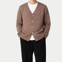 Esale Maßgefertigte Klassische Warme Kaschmir-Strickjacke V-Ausschnitt Knopfleiste Kaschmir-Pullover für Herren