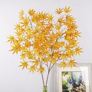 Rama de Arce Artificial, Hojas Doradas de Otoño, Planta Decorativa para Interiores, Simulación de Alta Calidad, Decoración para el Hogar - Product Image 1