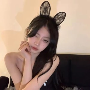 Diadema Transformable con Orejas <span class=keywords><strong>de</strong></span> Conejo y Encaje Sexy, Diadema <span class=keywords><strong>de</strong></span> Encaje con Puntos <span class=keywords><strong>de</strong></span> Moda Hecha a Mano para Fiestas y Eventos, Accesorios para el Cabello - Product Image 5