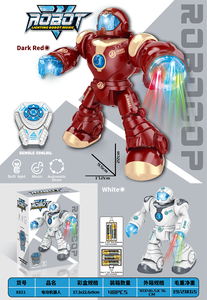 MILI Robots de control remoto Juguetes Robot a batería Juguete de dibujos animados Luces LED Música Pequeño RC Robot Cabeza y manos con luces - Product Image 5