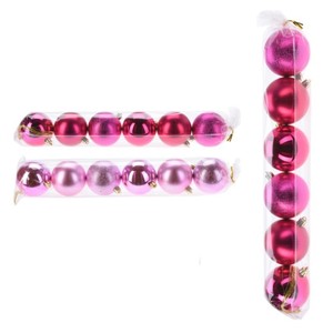 Juego de 6 Bolas de Plástico Surtidas Rosa/Fucsia, Diámetro 7 cm - Product Image 1