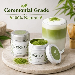 Premium Organic Matcha Green <b>Tea</b> Powder Ceremonial Grade Support Custom <b>Tin</b> Packaging And Private Label OEM Service - Product Image 1