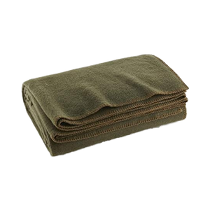 Ôliu đi điếm màu xanh lá cây 66 "x 90" Mỹ phong cách quân đội chống cháy Chăn len 80% mô hình rắn dệt kim kỹ thuật cho máy bay sử dụng - Product Image 1