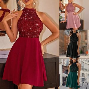 Abito Corto da Donna Sexy con Paillettes, Scollo all'Americana e Schiena Scoperta per Feste, Club, Ballo di Fine Anno, Serate Formali e Serate Eleganti 2026 - Product Image 6