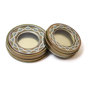 Tùy Chỉnh In Cấp Thực Phẩm Vòng Kim Loại Rỗng Trà Có Thể Container Với Đôi PVC Cửa Sổ Nắp Gia Vị Nghệ Tây Hộp Thiếc - Product Image 1