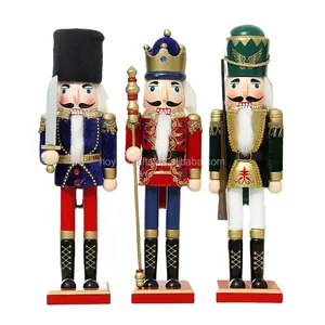 Voor Kerst Bereiden 14 "Decoratieve Houten Notenkraker Figuur Koning Soldaat Met Zwaard