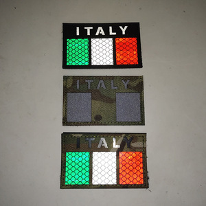 Parches de moral tácticos de tela al por mayor, identificación reflectante IR, parche de la bandera del país de Italia con respaldo de cierre de gancho y bucle - Product Image 2