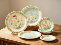 Plateaux en pulpe personnalisés blancs pour restauration rapide, vaisselle jetable, assiettes en papier de 9 pouces