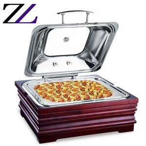 Platos para Calentar Comida, <span class=keywords><strong>de</strong></span> Vidrio y Madera, Plateados, Económicos, para <span class=keywords><strong>Servicio</strong></span> <span class=keywords><strong>de</strong></span> <span class=keywords><strong>Banquetes</strong></span>, Precio <span class=keywords><strong>de</strong></span> Fábrica - Product Image 4