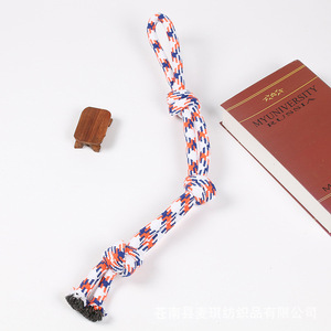 ของเล่นเคี้ยวสำหรับสุนัข เชือกถักแบบสามปม ทำความสะอาดฟัน สำหรับสุนัขขนาดใหญ่ 210 กรัม 55 ซม. ขนาด 1 2 - Product Image 3