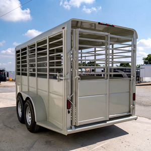 Remorque agricole de qualité supérieure à vendre, 14 pieds, trois essieux, capacité totale de 3500 kg, avec portes centrales amovibles. - Product Image 1