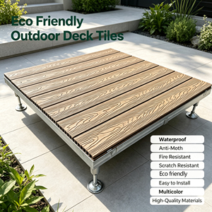 Ineinandergreifende Vorgefertigte WPC-Terrassenset Ohne Werkzeug <span class=keywords><strong>B1</strong></span> Feuerfeste Verrottungsfeste Verbund-Terrassenplatten für Balkon Terrasse Dachgarten - Product Image 1