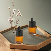 Flacon compte-gouttes cylindrique en verre transparent écologique de 15ml pour crème pour le visage, huiles essentielles, sérums, gouttes pour les yeux