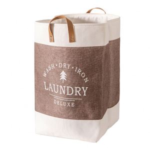 <b>Foldable</b> Clothes <b>Basket</b> Easily Storage <b>Laundry</b> Hamper <b>Laundry</b> <b>Basket</b> with PU Handle - Product Image 5